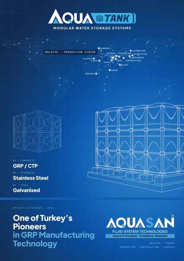 Aquatank modüler su deposu kataloğu kapağı (English)