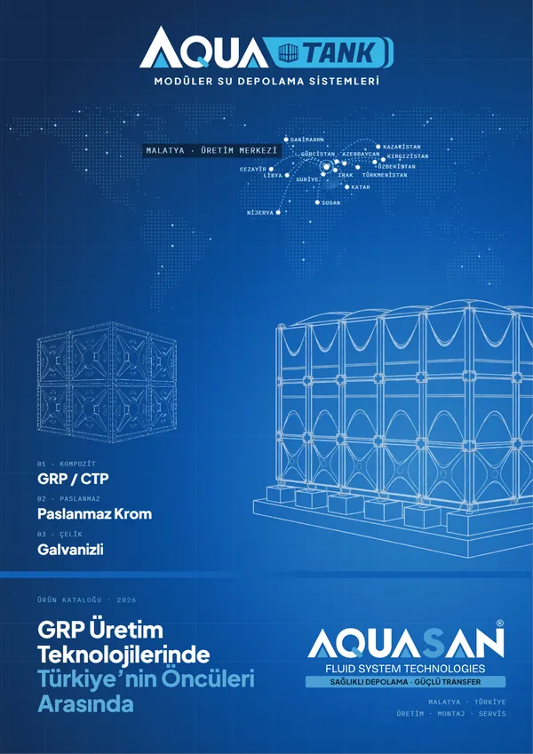 Aquatank modüler su deposu kataloğu kapağı (Türkçe)