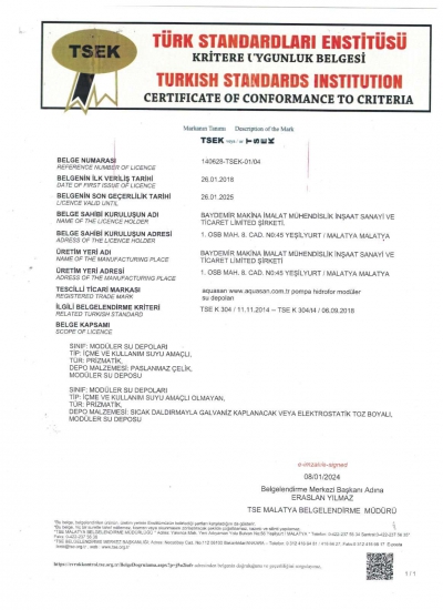  Steel And Galvanized Tank - Tse Cert.